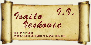Isailo Vesković vizit kartica